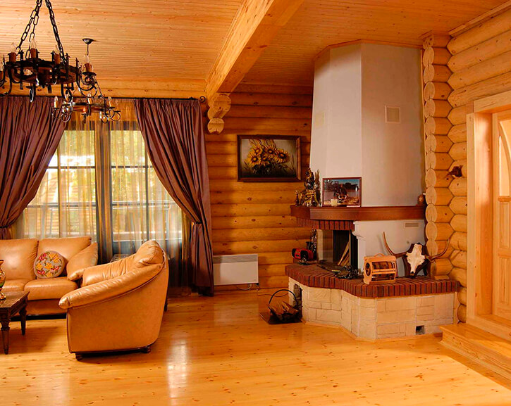 Интерьер деревянного дома