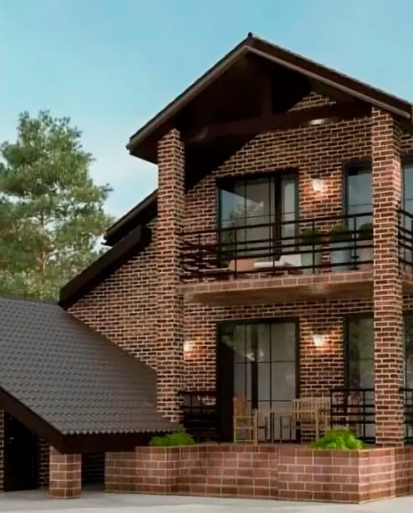 Строительство коттеджа из кирпича